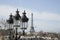 Lamppost and Eiffel Tower; Place de la Concorde Square; Paris