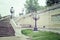 Lamppost and stairs in Montagnola Park in Bologna