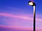 Lamppost at sunset in the beach sky of Cadiz capital, Andalusia. Spain