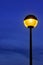 Lamppost at twilight illuminated outdoors