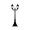 Lamppost on two lamps vintage street light pillar