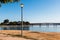 Lamppost at Vacation Isle Park in San Diego with Bridge