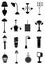 Lamps lights icons set