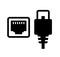 Lan cable and connector plug icon illustration