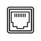 Lan network port icon on white background. flat style. local area connector icon for your web site design, logo, app, UI. network