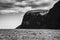 Lanai Cliff with Pacific Ocean and Clouds in Hawaii, USA.