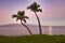 Lanai at moonset from Ka`anapali Beach.