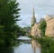 Lancaster Cathedral. View from the Lancaster Canal. UK