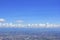 Land mark of chaing mai city from Doi Suthep of Chiang Mai, Thailand with blue sky background