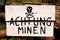 Land mines warning in German