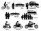 Land Personal Transport Transportation Vehicles Set Clipart