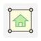 Land plot and house vector icon. 64x64 pixel.