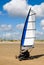 Land sailing on the beach