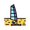land sailing color icon vector illustration