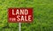 Land for sale metallic vintage sign