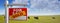 Land for sale sold wooden placard in the countryside, green field landscape background, 3d illustration