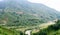 Land slide or soil erosion on rice terrace