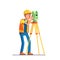 Land survey and civil engineer working