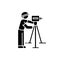 Land surveyor black glyph icon