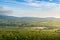 Landcape with morning lights over vineyards, Beaujolais, Franvce