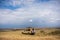 Landcruiser Toyota vehicle parked in the Savannah grassland wilderness At The Maasai Mara National Game Reserve Park Riftvalley Na