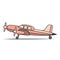 Landed pink color propeller aircraft