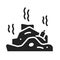 Landfill black glyph icon. Nature pollution. Pictogram for web page, mobile app, promo