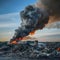 Landfill fire sends plumes of smoke billowing from burning garbage