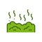 Landfill icon. Nature pollution vector illustration.
