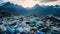 Landfill site with mountains of plastic waste