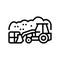 landfill tractor line icon vector illustration