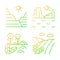 Landforms gradient linear vector icons set