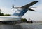 Landing ekranoplan of Project 904 `Eaglet` and diesel-electric submarine B-396 `Novosibirsk Komsomolets` at the Khimki Reservoir