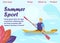 Landing Page with Canoeist Promoting Summer Sport