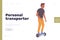 Landing page design template advertising personal transporter self balancing scooter hoverboard