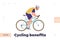 Landing page design website template offering to discover cycling benefits for health and body