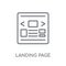 Landing page linear icon. Modern outline Landing page logo conce