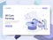 Landing page template of 3D Core Forming Illustration Concept. Isometric flat design concept of web page design for website and