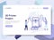 Landing page template of 3D Printer Illustration Concept. Isometric flat design concept of web page design for website and mobile