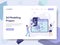 Landing page template of 3D Printing Modeling Illustration Concept. Isometric flat design concept of web page design for website