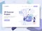 Landing page template of 3D Scanner Illustration Concept. Isometric flat design concept of web page design for website and mobile