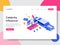 Landing page template of Celebrity Influencer Illustration Concept. Isometric flat design concept of web page design for website