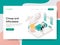 Landing page template of Cheap and Affordable Illustration Concept. Isometric design concept of web page design for website and