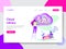 Landing page template of Cloud Library Illustration Concept. Modern flat design concept of web page design