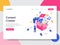 Landing page template of Content Creator Illustration Concept. Isometric flat design concept of web page design for website and