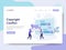 Landing page template of Copyright Conflict Illustration Concept. Isometric flat design concept of web page design for website and