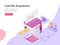 Landing page template of Cost Per Acquisition Isometric Illustration Concept. Isometric flat design concept of web page design for