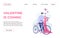 Landing page template of Couple with Dating Apps Illustration Concept. Modern flat design concept of web page design for website