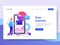 Landing page template of Data Scientist Concept. Modern flat design concept of web page design for website and mobile website.Vect