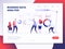 Landing page template. Digital Marketing analyst, marketing business website vector design with cartoon people